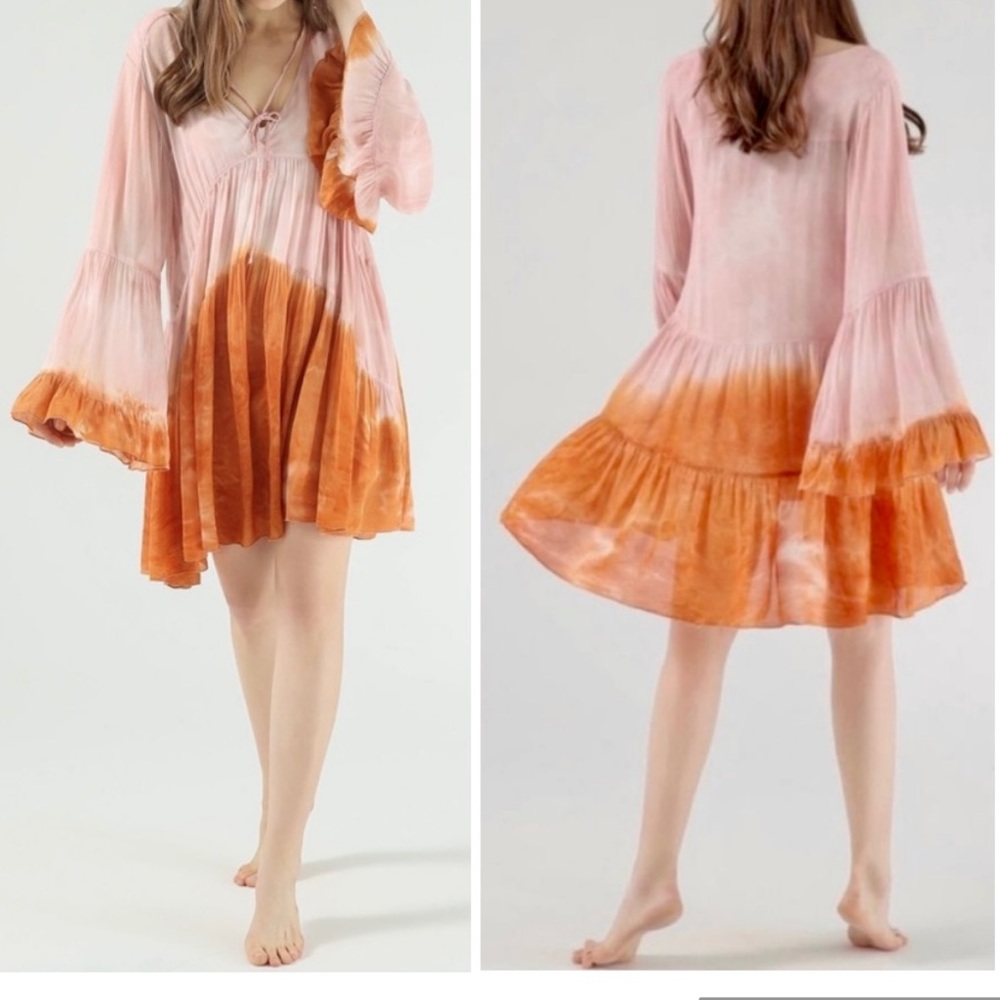 YFB Tie Dyed Rosa Ruffle Dress - Picture 1 of 15